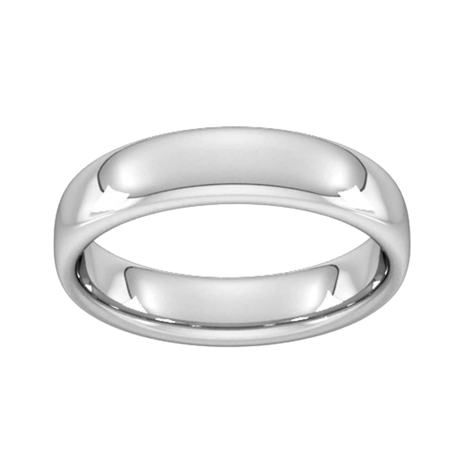 5mm Slight Court Heavy Wedding Ring In 18 Carat White Gold - Ring Size S