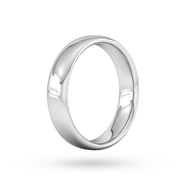 Goldsmiths 5mm Slight Court Heavy Wedding Ring In 18 Carat White Gold - Ring Size Q