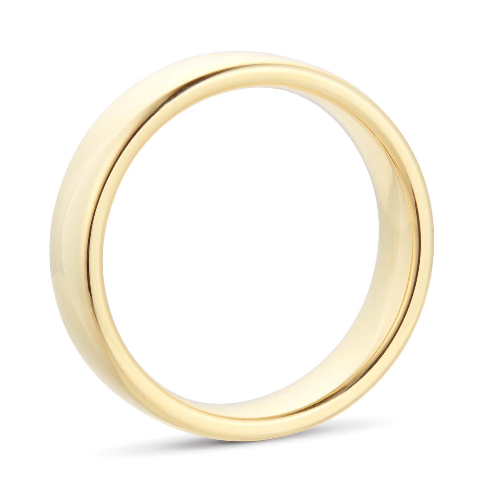 Goldsmiths 5mm Slight Court Heavy Wedding Ring In 18 Carat Yellow Gold