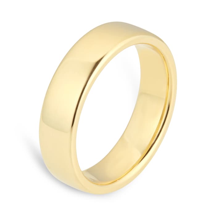 Goldsmiths 5mm Slight Court Heavy Wedding Ring In 18 Carat Yellow Gold - Ring Size Q