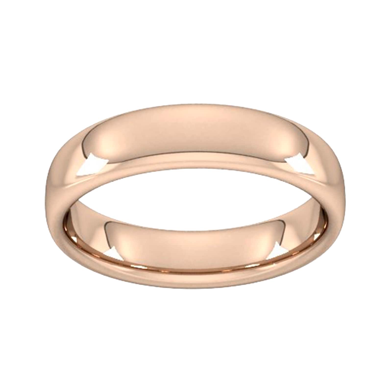 5mm Slight Court Heavy Wedding Ring In 18 Carat Rose Gold - Ring Size J