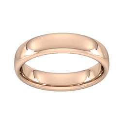 08306278 - 5mm Slight Court Heavy Wedding Ring In 18 Carat Rose Gold