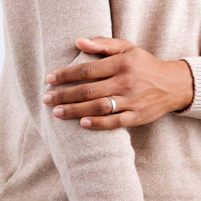 Goldsmiths 5mm Slight Court Heavy Wedding Ring In Platinum - Ring Size Q