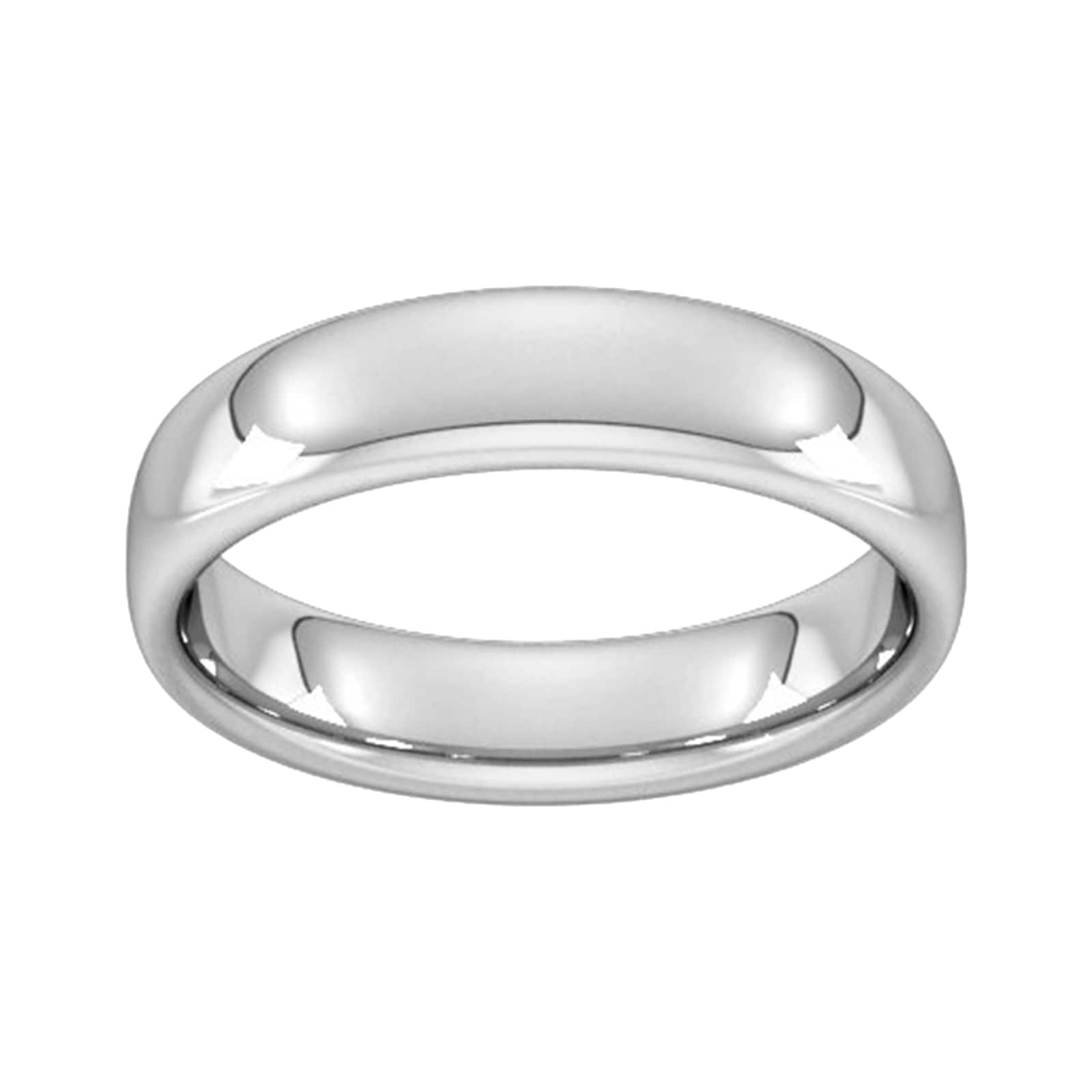 Goldsmiths 5mm Slight Court Heavy Wedding Ring In Sterling Silver
