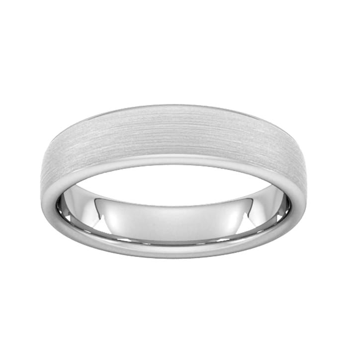 Goldsmiths 5mm Slight Court Heavy Matt Finished Wedding Ring In Platinum