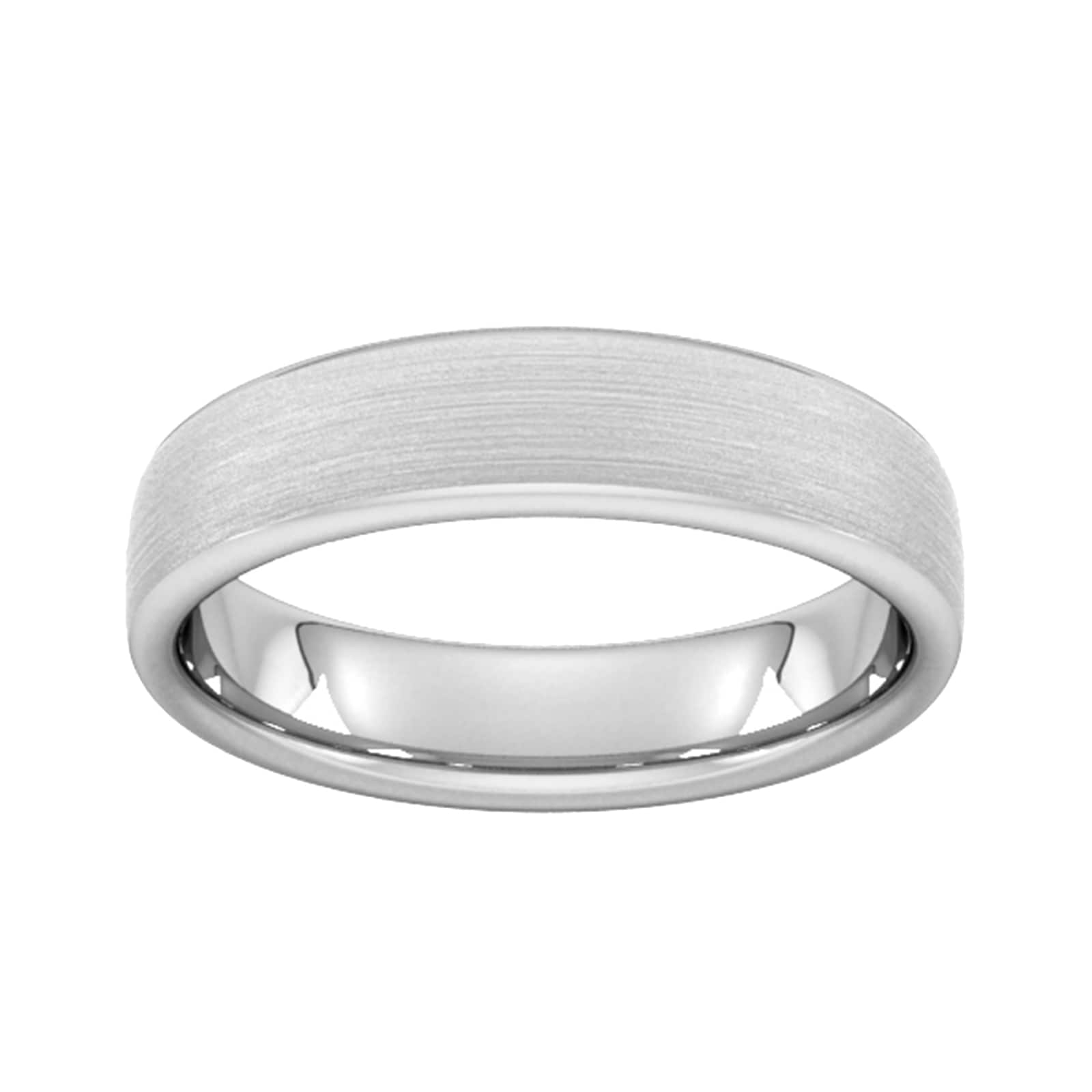 Goldsmiths 5mm Slight Court Heavy Matt Finished Wedding Ring In Platinum