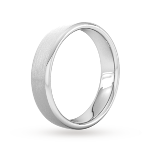 Goldsmiths 5mm Slight Court Heavy Matt Finished Wedding Ring In Platinum