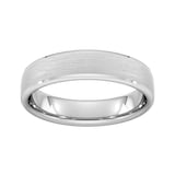 Goldsmiths 5mm Slight Court Heavy Polished Chamfered Edges With Matt Centre Wedding Ring In Platinum