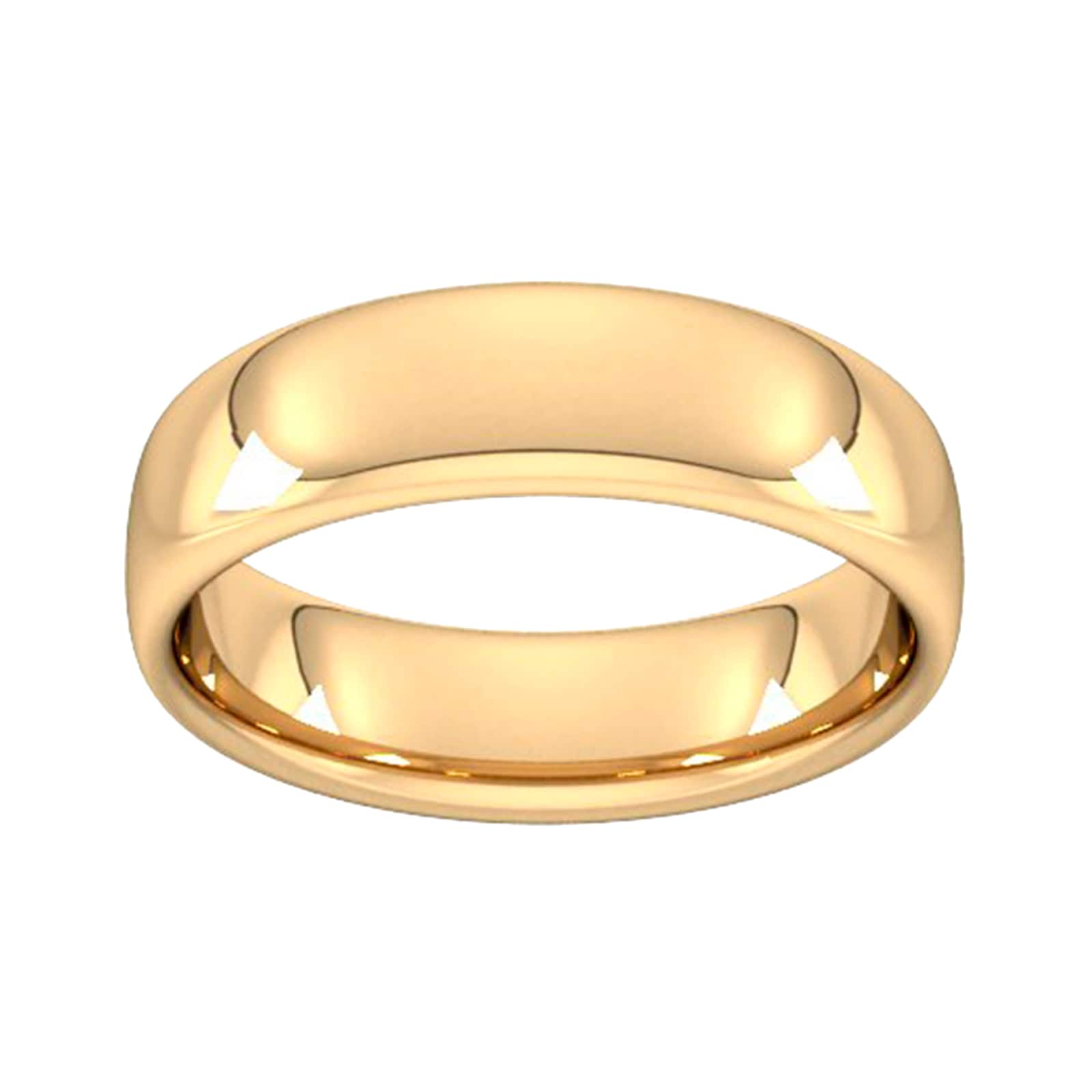 6mm Slight Court Heavy Wedding Ring In 9 Carat Yellow Gold - Ring Size Q