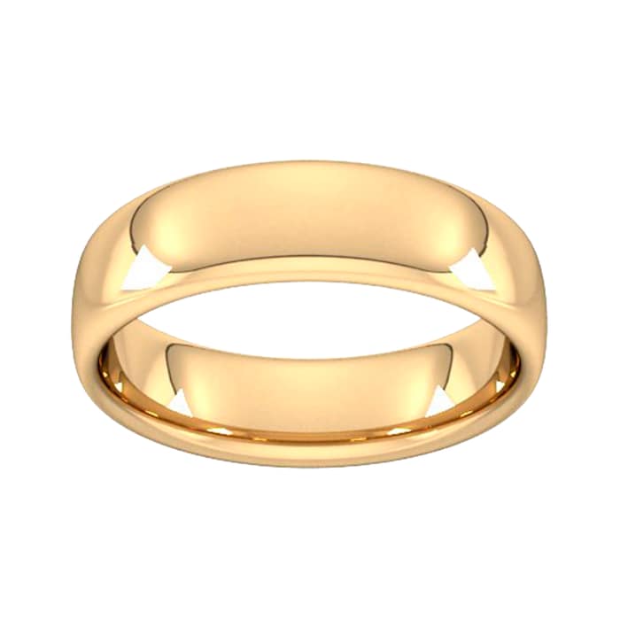 Goldsmiths 6mm Slight Court Heavy Wedding Ring In 9 Carat Yellow Gold - Ring Size P