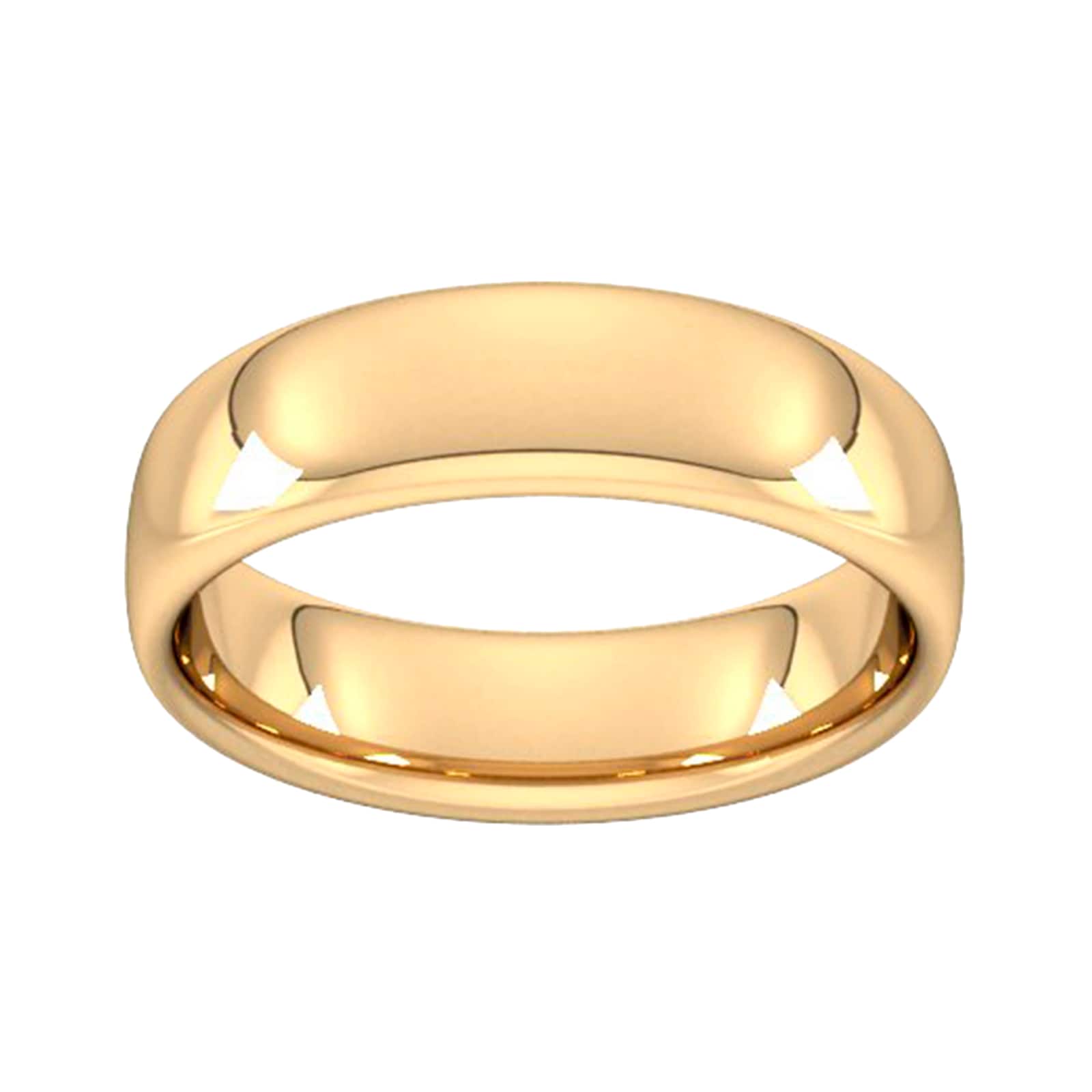 Goldsmiths 6mm Slight Court Heavy Wedding Ring In 9 Carat Yellow Gold