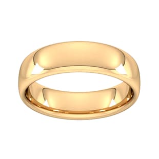 Goldsmiths 6mm Slight Court Heavy Wedding Ring In 9 Carat Yellow Gold