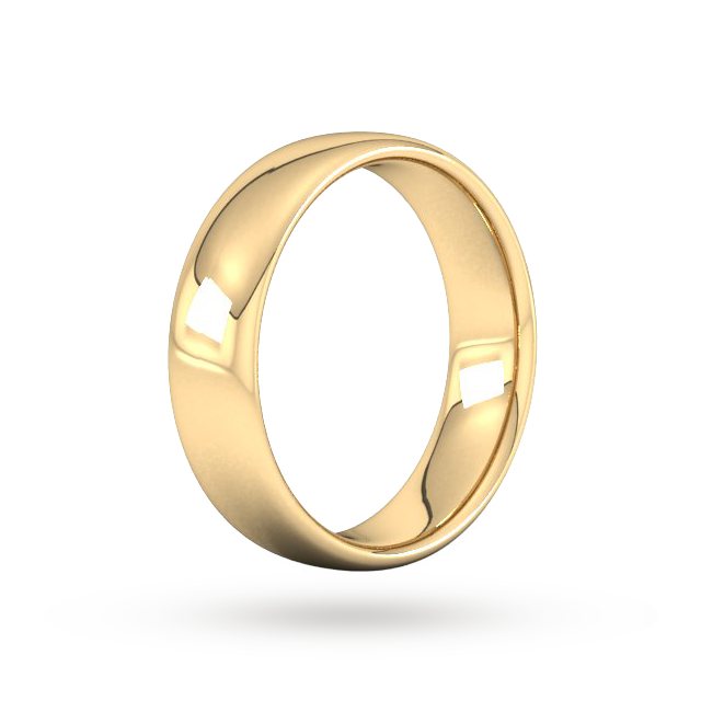 Goldsmiths 6mm Slight Court Heavy Wedding Ring In 9 Carat Yellow Gold - Ring Size S