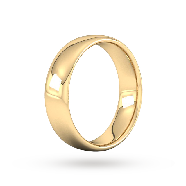 Goldsmiths 6mm Slight Court Heavy Wedding Ring In 9 Carat Yellow Gold