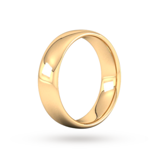 Goldsmiths 6mm Slight Court Heavy Wedding Ring In 9 Carat Yellow Gold