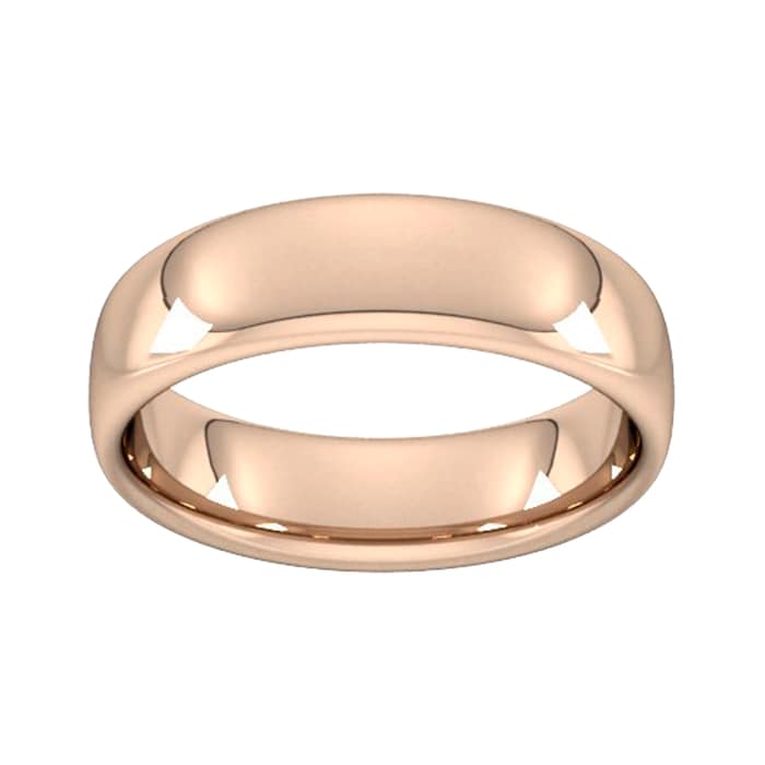 Goldsmiths 6mm Slight Court Heavy Wedding Ring In 9 Carat Rose Gold