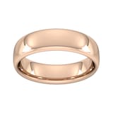 Goldsmiths 6mm Slight Court Heavy Wedding Ring In 9 Carat Rose Gold
