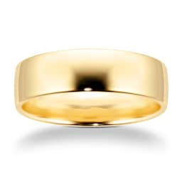 08306373 - 6mm Slight Court Heavy Wedding Ring In 18 Carat Yellow Gold