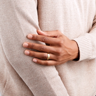 Goldsmiths 6mm Slight Court Heavy Wedding Ring In 18 Carat Yellow Gold