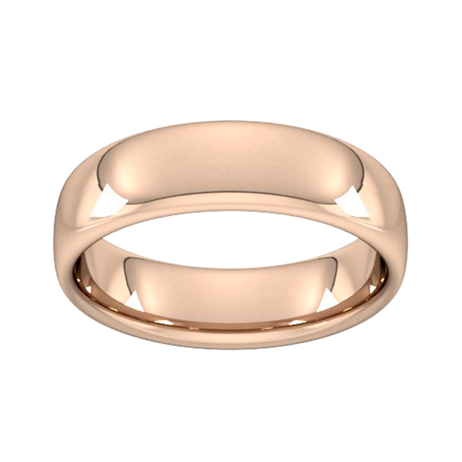 6mm Slight Court Heavy Wedding Ring In 18 Carat Rose Gold - Ring Size R