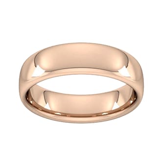 Goldsmiths 6mm Slight Court Heavy Wedding Ring In 18 Carat Rose Gold