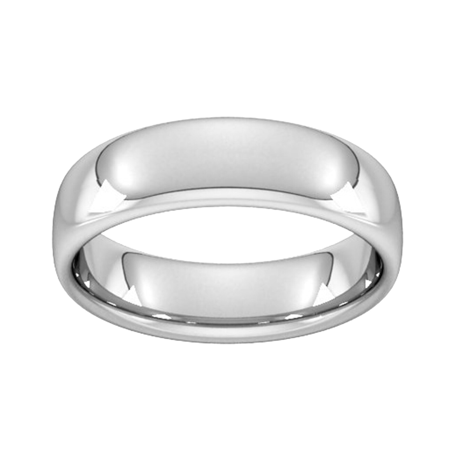 6mm Slight Court Heavy Wedding Ring In Platinum - Ring Size H.5