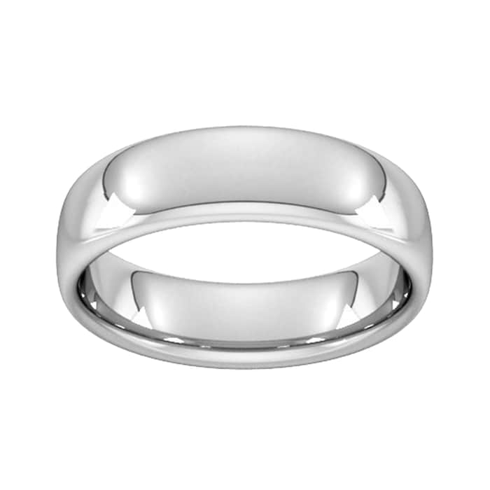 Goldsmiths 6mm Slight Court Heavy Wedding Ring In Platinum - Ring Size R