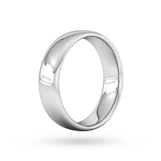 Goldsmiths 6mm Slight Court Heavy Wedding Ring In Platinum - Ring Size Q