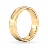 Goldsmiths 6mm Slight Court Heavy Grooved Polished Finish Wedding Ring In 9 Carat Yellow Gold