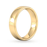 Goldsmiths 6mm Slight Court Heavy Polished Finish With Grooves Wedding Ring In 18 Carat Yellow Gold - Ring Size R