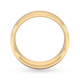 Goldsmiths 6mm Slight Court Heavy Polished Finish With Grooves Wedding Ring In 18 Carat Yellow Gold - Ring Size R