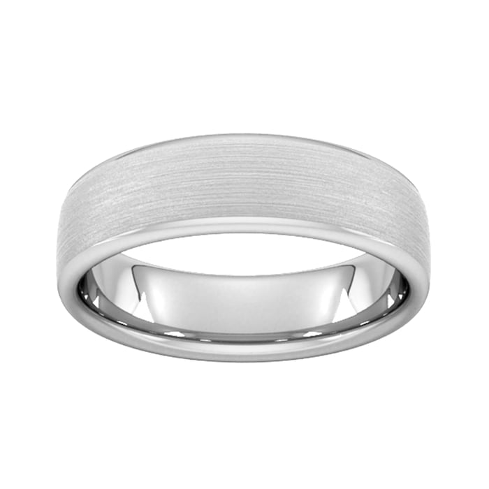 Goldsmiths 6mm Slight Court Heavy Matt Finished Wedding Ring In 9 Carat White Gold