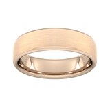 Goldsmiths 6mm Slight Court Heavy Matt Finished Wedding Ring In 9 Carat Rose Gold