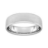 Goldsmiths 6mm Slight Court Heavy Matt Finished Wedding Ring In 18 Carat White Gold - Ring Size P