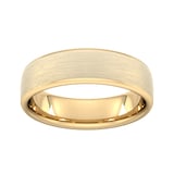 Goldsmiths 6mm Slight Court Heavy Matt Finished Wedding Ring In 18 Carat Yellow Gold - Ring Size S