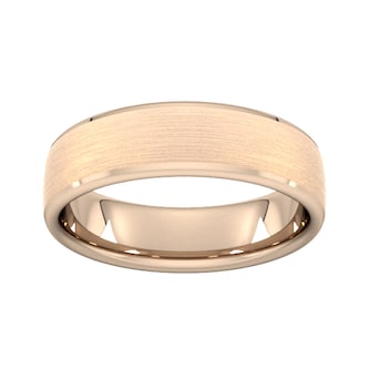 Best Luxury 
6mm Slight Court Heavy Polished Chamfered Edges With Matt Centre Wedding Ring In 9 Carat Rose Gold