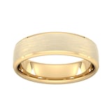 Goldsmiths 6mm Slight Court Heavy Polished Chamfered Edges With Matt Centre Wedding Ring In 18 Carat Yellow Gold