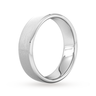 Goldsmiths 6mm Slight Court Heavy Polished Chamfered Edges With Matt Centre Wedding Ring In 950 Palladium Goldsmiths 6mm Slight Court Heavy Polished Chamfered Edges With Matt Centre Wedding Ring In 950 Palladium