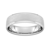 Goldsmiths 6mm Slight Court Heavy Polished Chamfered Edges With Matt Centre Wedding Ring In Platinum