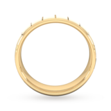 Goldsmiths 6mm Slight Court Heavy Vertical Lines Wedding Ring In 18 Carat Yellow Gold