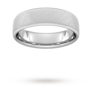 Goldsmiths 6mm Slight Court Heavy Diagonal Matt Finish Wedding Ring In Platinum