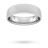 Goldsmiths 6mm Slight Court Heavy Diagonal Matt Finish Wedding Ring In Platinum - Ring Size Q