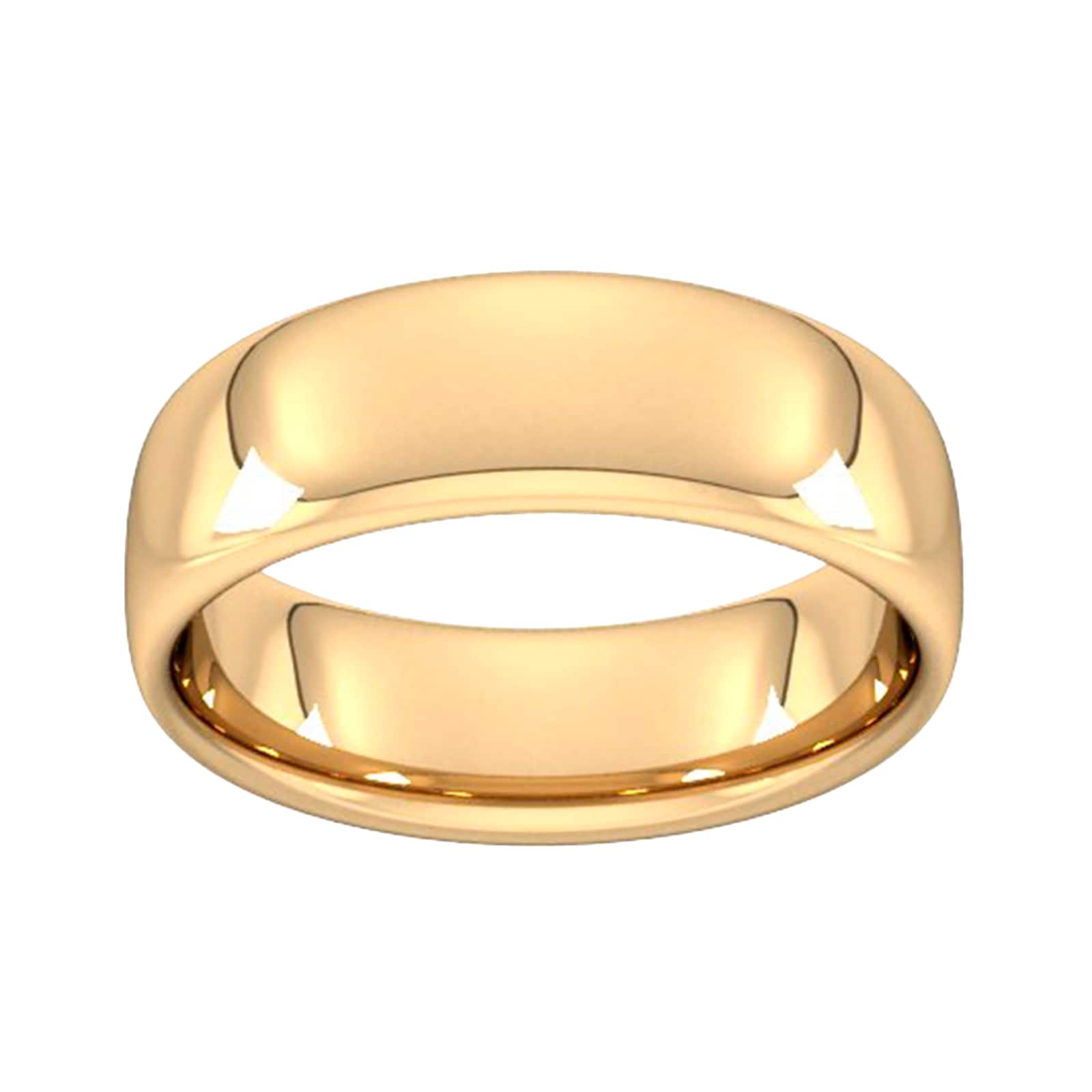 7mm Slight Court Heavy Wedding Ring In 9 Carat Yellow Gold - Ring Size X