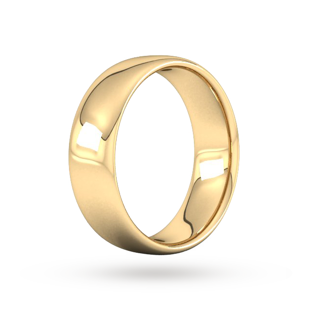 Goldsmiths 7mm Slight Court Heavy Wedding Ring In 9 Carat Yellow Gold - Ring Size P