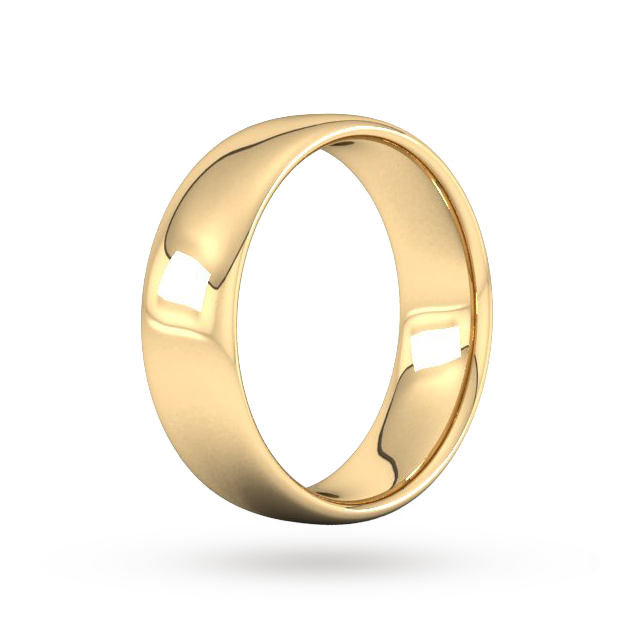 Goldsmiths 7mm Slight Court Heavy Wedding Ring In 9 Carat Yellow Gold