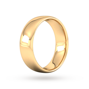 Goldsmiths 7mm Slight Court Heavy Wedding Ring In 9 Carat Yellow Gold