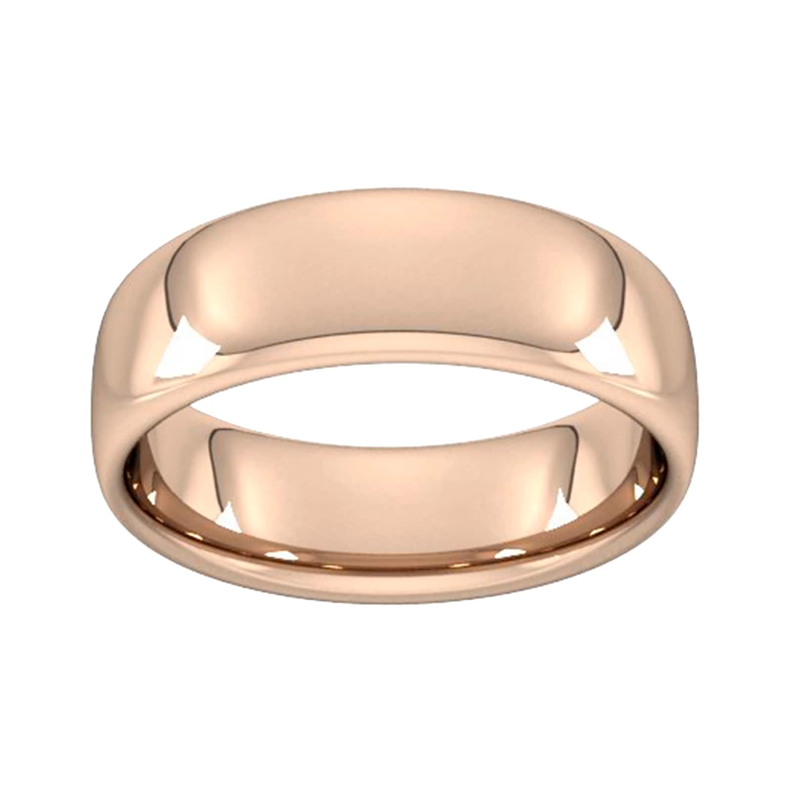 7mm Slight Court Heavy Wedding Ring In 9 Carat Rose Gold - Ring Size R