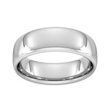 Goldsmiths 7mm Slight Court Heavy Wedding Ring In 18 Carat White Gold - Ring Size Q