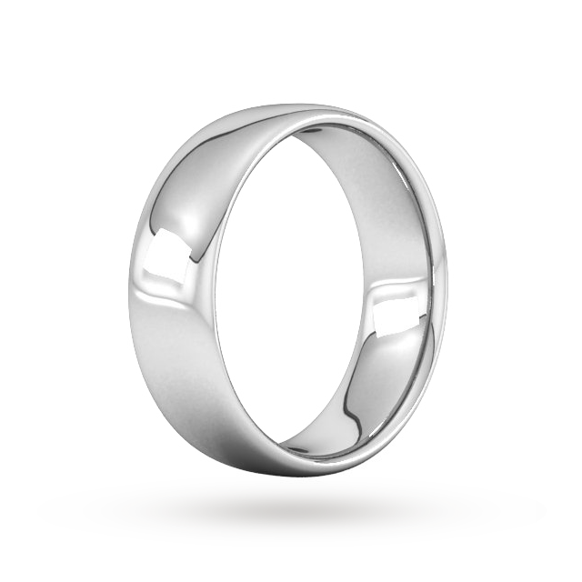 Goldsmiths 7mm Slight Court Heavy Wedding Ring In 18 Carat White Gold - Ring Size M