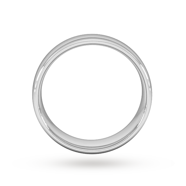 Goldsmiths 7mm Slight Court Heavy Wedding Ring In 18 Carat White Gold - Ring Size M Goldsmiths 7mm Slight Court Heavy Wedding Ring In 18 Carat White Gold - Ring Size M